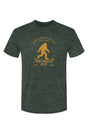 Green t-shirt with yellow graphic and text on a white background