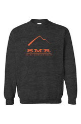 Dark gray sweatshirt with orange 'SMR' logo on a white background