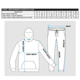 Measurement chart for a men's midweight hooded pullover SS4500 with a diagram of the garment and labeled measurements.