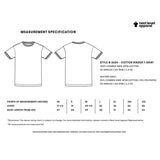 Measurement specification chart for 3604 cotton ringer t-shirt with Next Level Apparel branding.