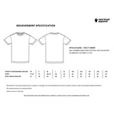 Measurement specification chart for 6210 t-shirt with Next Level Apparel branding.