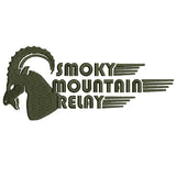 forest green logo of Smoky Mountain Relay with a rams head design on a white background